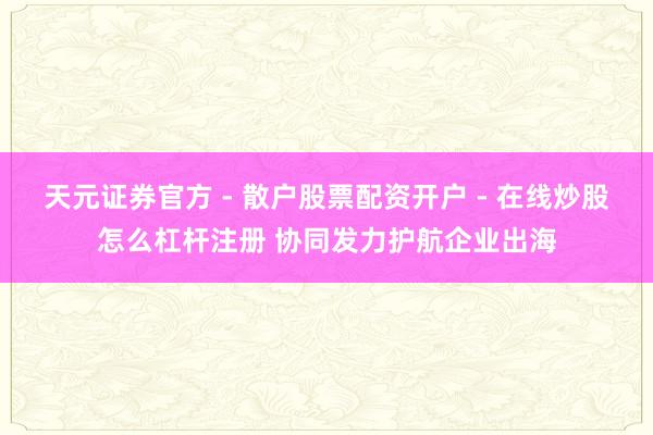 天元证券官方 - 散户股票配资开户 - 在线炒股怎么杠杆注册 协同发力护航企业出海