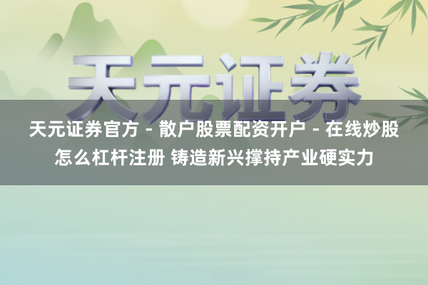 天元证券官方 - 散户股票配资开户 - 在线炒股怎么杠杆注册 铸造新兴撑持产业硬实力