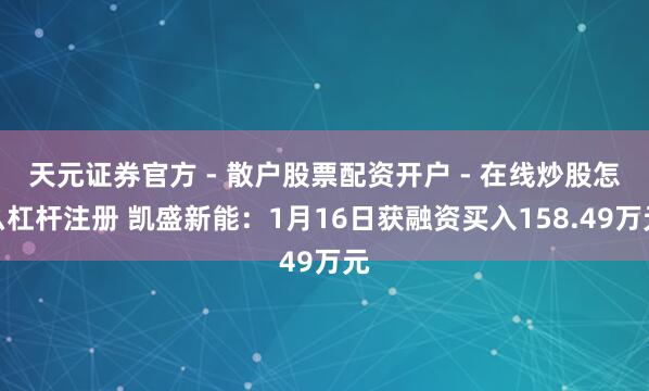 天元证券官方 - 散户股票配资开户 - 在线炒股怎么杠杆注册 凯盛新能：1月16日获融资买入158.49万元